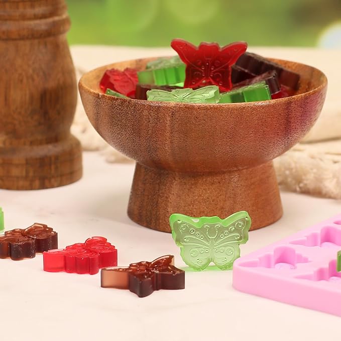 Butterfly Mold, 72 Cavities Mini Butterflies Silicone Molds for Chocolate Candy Gummy, Food Grade Small Silicone Butterfly Molds for Homemade Cake Decorations/Snack Biscuits