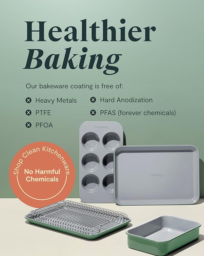 Caraway Nonstick Ceramic Small Baking Sheet (9x13”) – Non-Toxic, PTFE & PFOA Free – Oven Safe – Aluminized Steel Core – Mini Sheet Pan for Baking, Roasting & More - Navy