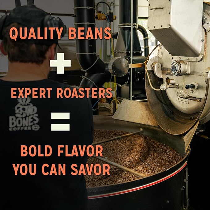 Bones Coffee Company Red Velvet, Red Velvet Cake Flavored Coffee, Medium Roast Low Acid Arabica Beans Compatible with Auto drip and French Press Coffee Maker, 12 Oz Whole Bean