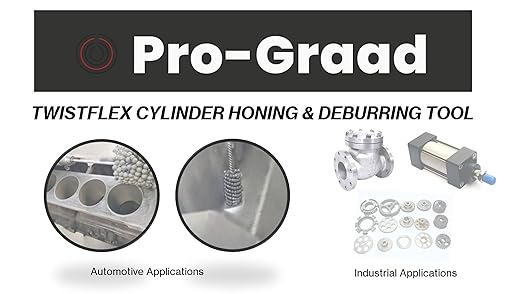 TwistFlex 3-1/2” 400SC Cylinder Hone | 3.5” (89mm) Standard Duty Flexible Cylinder Honing & Deburring Tool for Hole Diameters 3.3” – 3.5” | Silicon Carbide 400 Grit