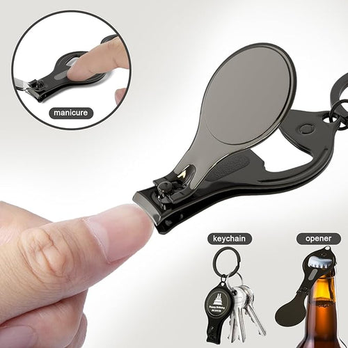 30pcs Personalized 4 in 1 Multi Function Bottle Opener, Nail Clipper, Wedding Favors Brewery, Private Customized, Black, Multitool Gifts for Men