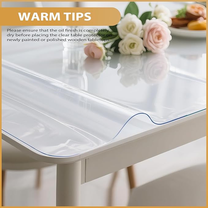 Clear Table Protector 12 x 14 Inch, 1.4mm Thick Waterproof PVC Plastic Table Cover, Durable Table Pad for Dining Room, Kitchen, Writing Desk, and Coffee Tables