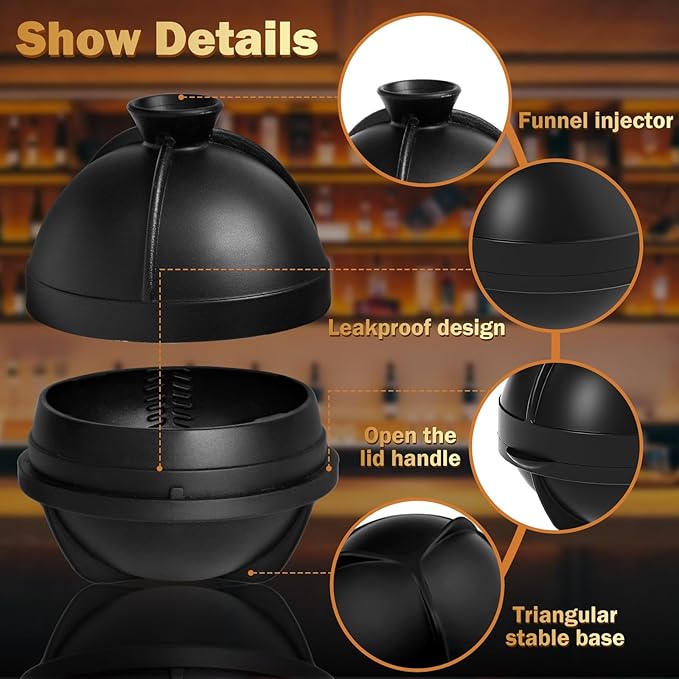 2 Pack Baseball Ice Cube Mold 2.5 Inch Large Silicone 3D Baseball Ice Cube Molds Fun Shapes Novelty Baseball Cube Molds Christmas Gifts for Cocktails, Bourbon, Brandy, Whiskey (2, Baseball)