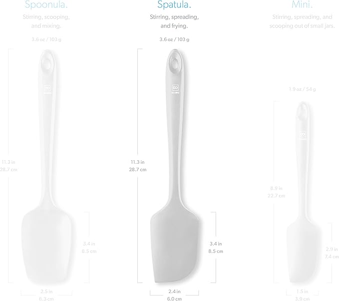 DI ORO Silicone Spatula - 600°F Heat-Resistant Rubber Kitchen Spatula for Baking, Scraping, & Mixing - BPA Free Nonstick Cookware Safe Flexible Utensil for Cooking - Seamless & Dishwasher Safe (Stone)