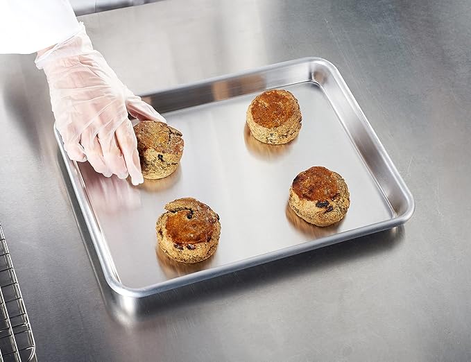 CURTA 12 Pack Aluminum Sheet Pan, NSF Listed Half Size 13 x 9 inch Commercial Bakery Cake Bun Pan, Baking Tray