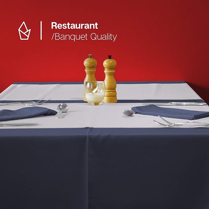 Gee Di Moda Rectangle Tablecloth - 60 x 102 Inch Black Table Cloth for 6 Foot Rectangle Table - Heavy Duty Washable Fabric - for 6 Ft Buffet Table, Holiday Party, Dinner, Wedding & Baby Shower