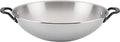 KitchenAid 5-Ply Clad Polished Stainless Steel Wok, Induction Compatible, Dishwasher Safe, 15 Inch Open Stir-Fry Pan
