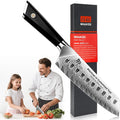 SHAN ZU Personalized Damascus Chef Knife 7 Inch, 67 Layers Damascus Steel 10Cr15CoMoV Sharp Kitchen Knife, Customized Gift for Father's Day, Mother's Day, Halloween, Christmas, Birthday, Wedding