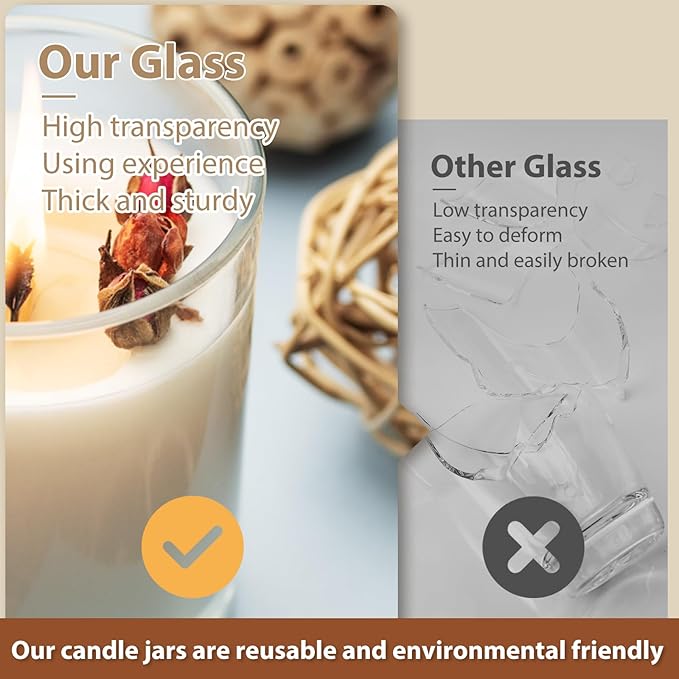 SHOWIN Thick Candle Jars for Making Candles 16 Pcs, 4 OZ Empty Jars with Wood Lids for Candle Making, Sample Container - Dishwasher Safe, Frosted Blue