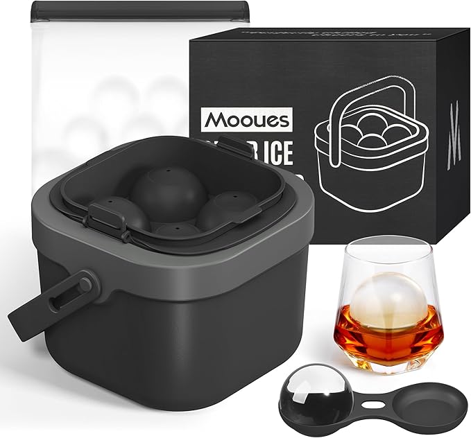 Clear Ice Ball Maker Mold, Whiskey Ice Cube Tray, 2.4 Inch Large Round Ice Molds for Cocktails Whisky Bourbon Liquor, Best Dad Ever Gifts for New Dad Husband Men who Have Everything