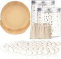 2 Pack White 2 lb Pie Weights for Baking Crust Ceramic Weights Blind Baking Beads with 50 Pcs Disposable Parchment Paper Pie Liner Fit 8,9,10 Inch Dish