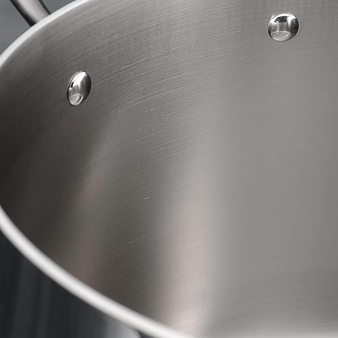 Tramontina Tri-Ply Clad Stainless Steel 2-Quart Small Sauce Pan with Glass Lid, Induction-Ready, Dishwasher-Safe, NSF-Certified