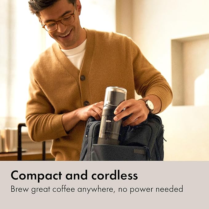 OXO Brew Rapid Brewer - Portable Coffee Maker, Fast Manual Hot & Cold Brew, Small Handheld Brewer, Compact Travel Coffee Maker