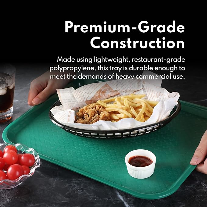 New Star Foodservice Fast Food Tray, Set of 12 (Black, 14 by 18-Inch)