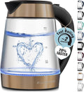 Zulay Kitchen Fast Boiling Electric Water Kettle - 1.7L, 1500W, Auto Shut-Off for Overboil & Boil Dry Protection, Cool-Touch Handle, 360° Base - Rapid Teapot Boiler For Coffee & Tea - Black Copper