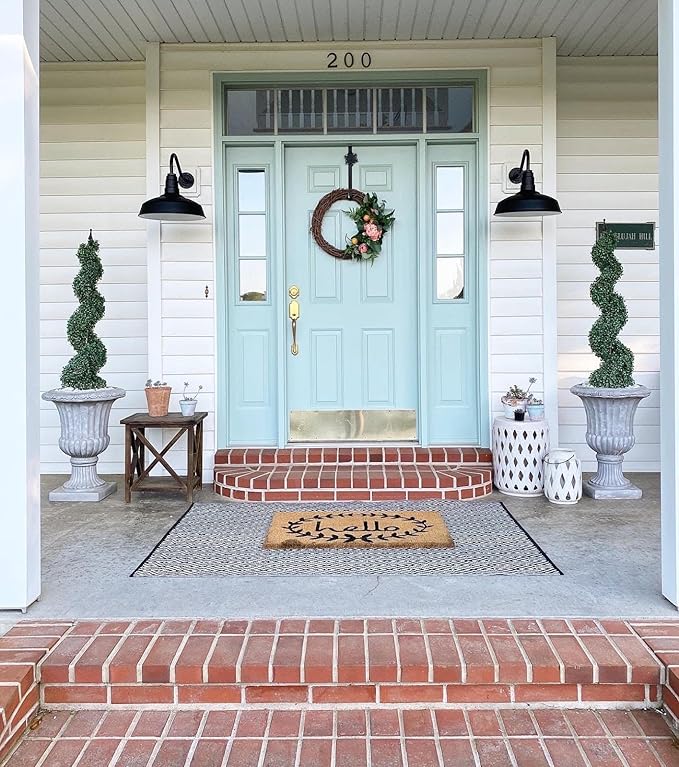 Steel Lighting Co. Gardena Barn Light | Outdoor Wall Mounted | 16" Dome | 16" Gooseneck | Farmhouse Light Made in America | Galvanized Exterior/Galvanized Interior