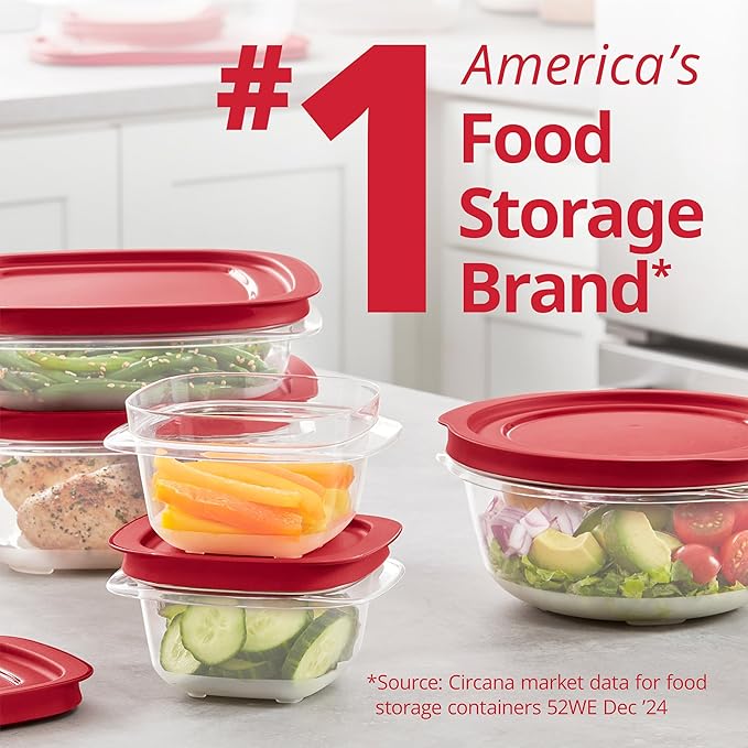Rubbermaid EasyStore Large Containers, 18-Piece Set, Food Storage Containers, Food Storage Containers with Lids
