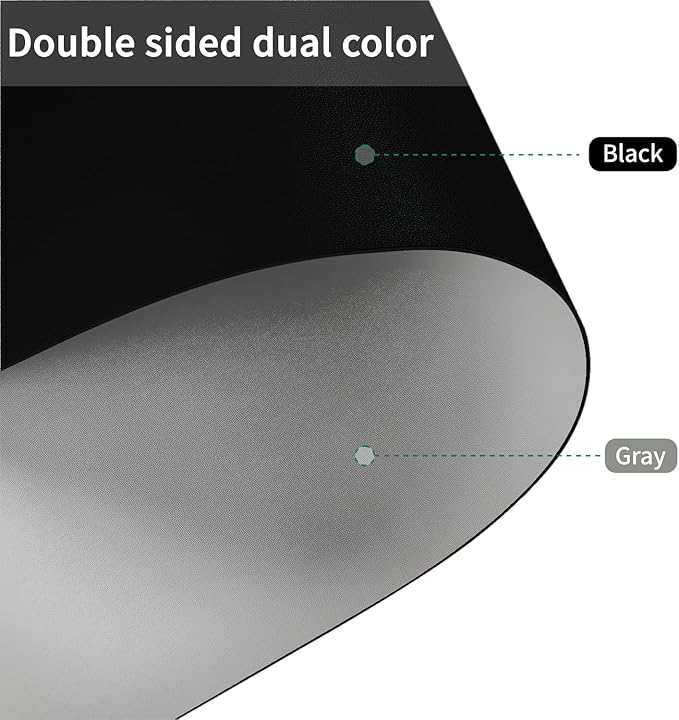 Leather Table Cover,1.8mm Thick,48x72 Inch Table Protector,Table Protector for Dining Room Table,Dining Table Cover,Table Cover Protector,Table Pads for Dining Room Table(Black+Gray,48x72)
