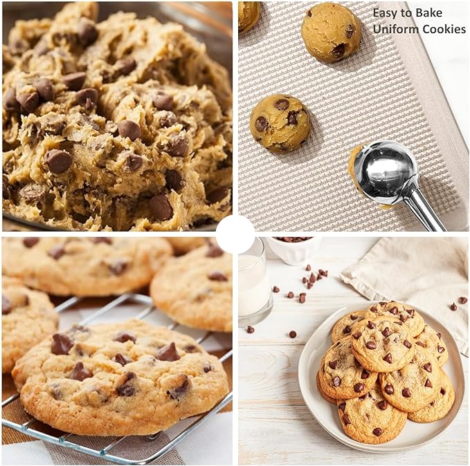 Extra Mini Cookie Scoop for Baking, 1 tsp / 5 ml Cookie Scooper, 18/8 Stainless Steel Cookie Scooper for Baking, Cookie Dough Scoop with Non-slip Grip (Blue)