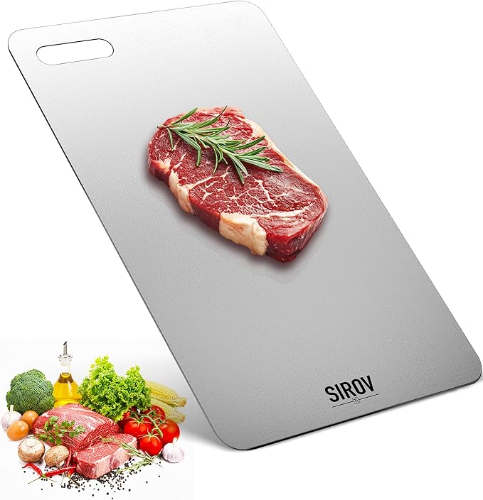 Katuchef Titanium Cutting Board for Kitchen, 100% Pure Titanium Cutting Board Food Grade,Non Toxic chopping board, Dishwasher safe, Easy to Clean Large Size, 16.1”x10”