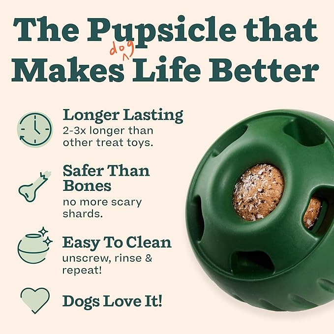 WOOF Pupsicle and Treat Tray - Long-Lasting Interactive Dog Toys and Silicone Dog Treat Mold - Keep Your Pup Busy - Easy to Clean - Dog Toys for Small Dogs 10-25 lbs