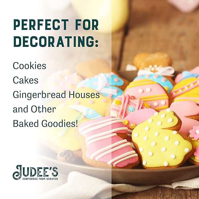 Judee's Gluten Free Royal Icing Mix - Easy Prep Royal Icing - Cookie Decorating Supplies for Sugar Cookies - Large Batch for Dessert Frosting - 2.5 lb
