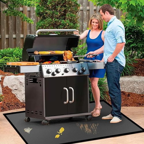 48 ×40 inches Under Grill Mats for Outdoor Grill/ BBQ Mat for Under BBQ, Fireproof Mat- Fire Pit Mat -Protector Mat - Oil-Proof Grill Floor Pads - Solo Stove Mat for Deck Patio Outdoor Smokers Grills