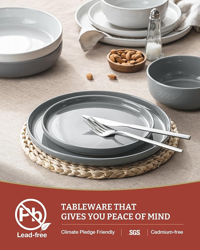 Famiware Milkyway Dinnerware Sets, 24 Piece Dish Set, Plates and Bowls Sets for 8, Multi-color