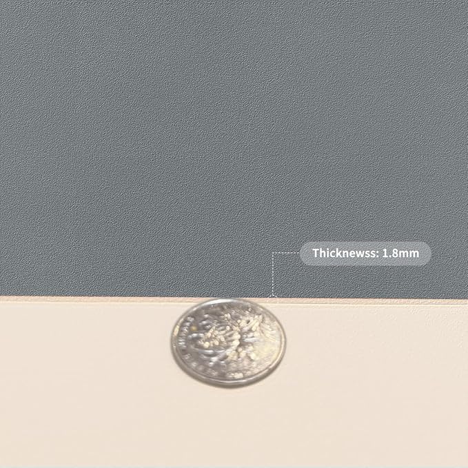 Leather Table Cover,1.8mm Thick,42x72 Inch Table Protector,Table Protector for Dining Room Table,Dining Room Table Protector Pad.(Off White+Light Gray,42x72)