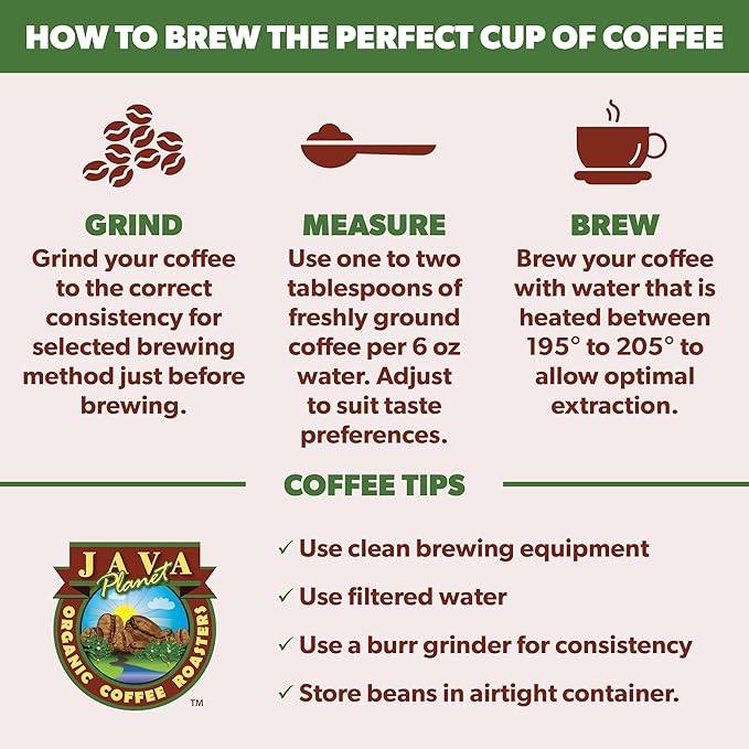Low Acid Organic Coffee – Whole Bean, Mold-Free & Stomach Friendly by Java Planet, Peruvian Single Origin Coffee, Medium Dark Roast, Smooth Full Flavored, 5LB Bag