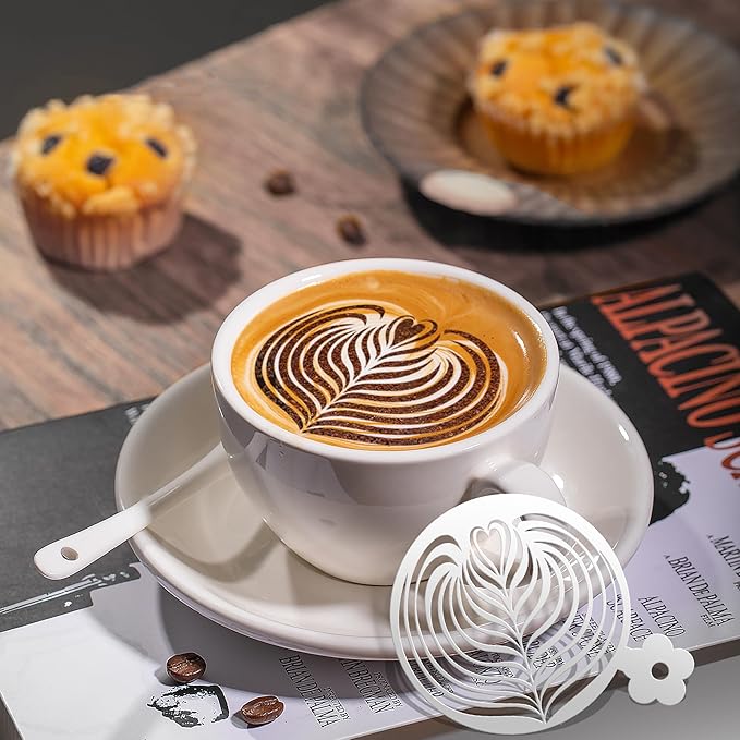 Mandala Cookie Coffee Stencils - 25 Pcs Mandala Latte Art Cookie Stencils for Coffee Cake Bread Decor, Reusable Bread Template for Sourdough Decoration Tools Baking Stencil