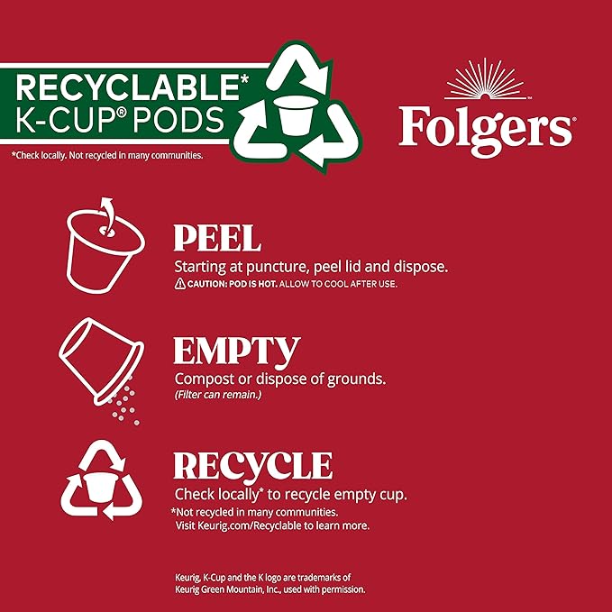 Folgers Breakfast Blend Coffee, Mild Roast, Keurig K-Cup Pods, 10 Count (Pack of 6)
