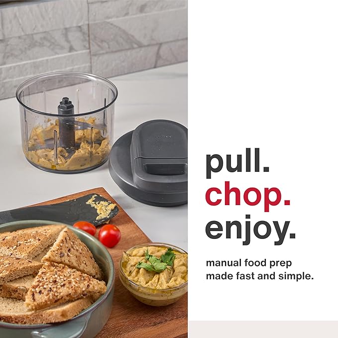 Zyliss Easy Pull Food Chopper and Manual Food Processor - Hand-Held Slicer & Dicer for Fruits & Vegetables - Easy Pull Manual Food Chopper - Cooking Gadgets & Kitchen Essentials - Easy Pull 3.0