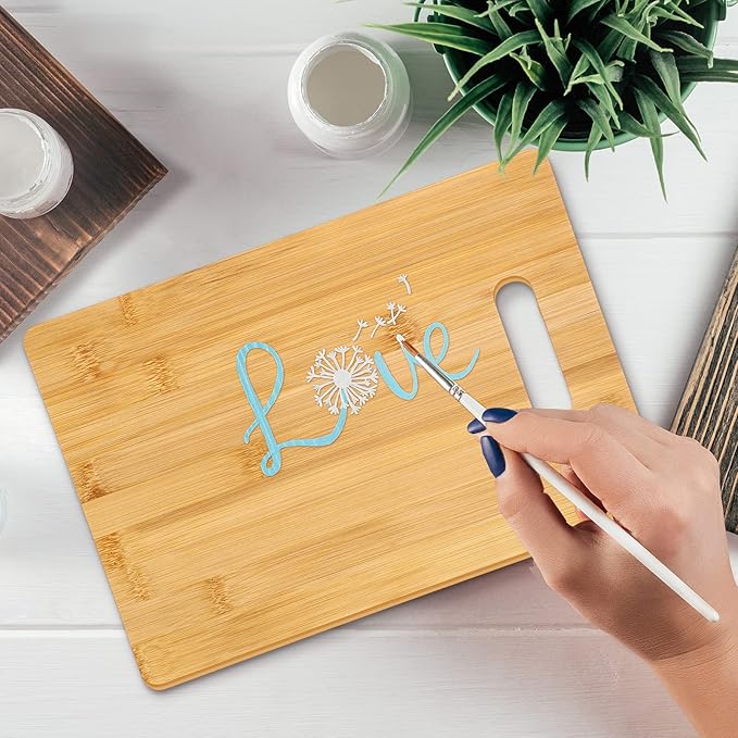 Vesici 18 Pack Plain Cutting Boards with Handles Bulk Blanks Laser Engraving Large Chopping Board for Customized, Personalized Engraving Gifts(Bamboo,12''x8'')