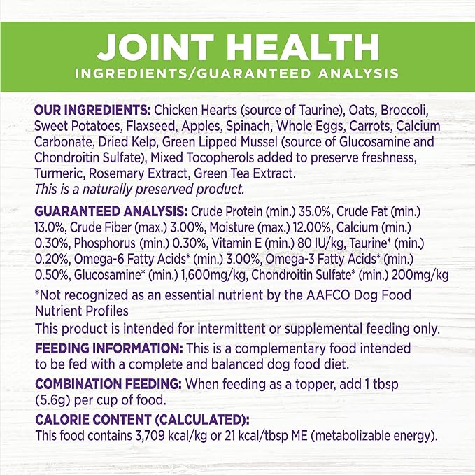 Wellness Bowl Boosters, Dog Food Topper for Small, Medium, & Large Breeds, Grain Free, Natural, Freeze Dried, Joint Health Chicken, 4 Ounce Bag (Pack of 1)