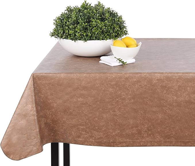Yourtablecloth Heavy Duty Vinyl Rectangle or Square Tablecloth – 6 Gauge Heavy Duty Tablecloth – Flannel Backed – Wipeable Tablecloth with Vivid Colors & Many Sizes 52 x 52 White