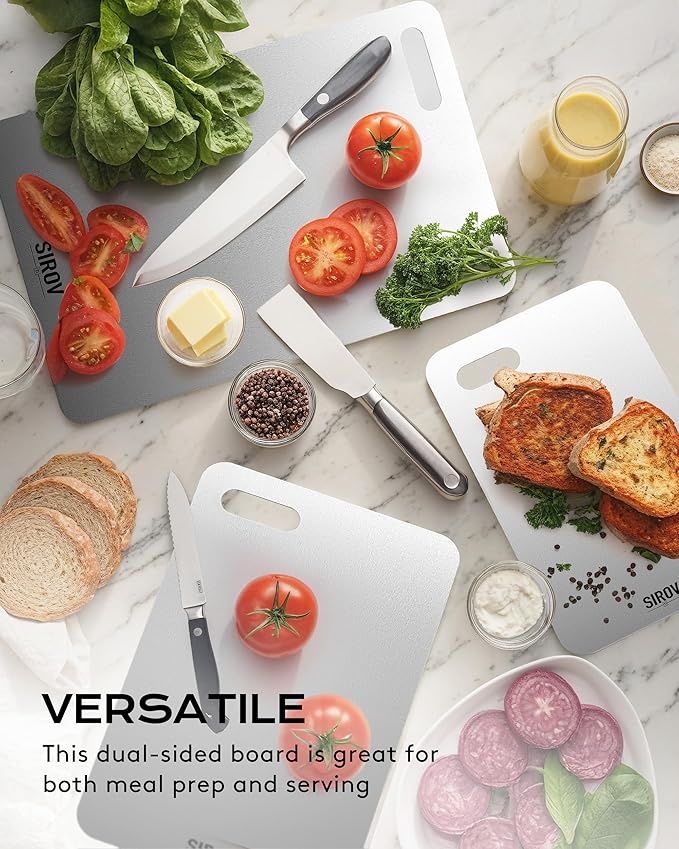 Titanium Cutting Board, 100% Pure Titanium Cutting Boards For Kitchen, Best Non Toxic titanium chopping board, Dishwasher safe, Hygiene and Durability for Meat, Fruit, and Vegetables (12.7L*8W)