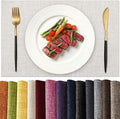 KXN Placemats Set of 4, Dual-Layer Thickened Faux Linen Table Mats, Heat Resistant & Wrinkle-Free, Machine Washable Cloth Place Mats for Kitchen Dining Indoor Outdoor (Cream Beige)