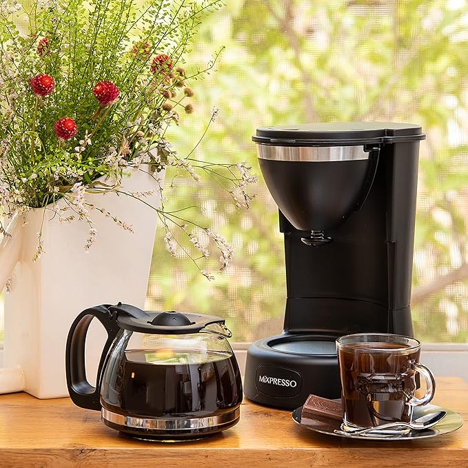 Mixpresso Drip Coffee Maker Coffee (6 Cups), Black