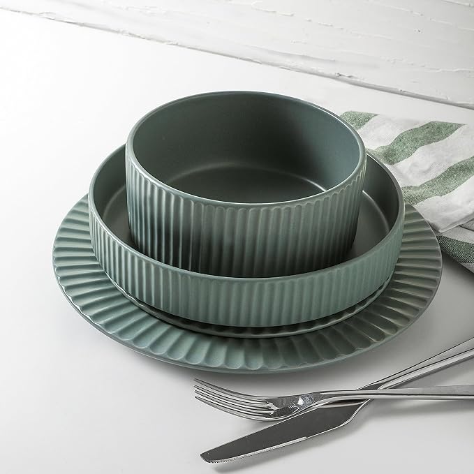 Christian Siriano Lusso 16-Piece Dinnerware Set Stoneware, Stone
