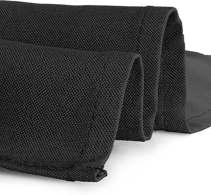Gee Di Moda Rectangle Tablecloth - 90 x 156 Inch Black Table Cloth for 8 Foot Table with Floor-Length Drop - Heavy Duty Washable Fabric - 8 Ft Buffet Table, Holiday Party, Wedding & Baby Shower