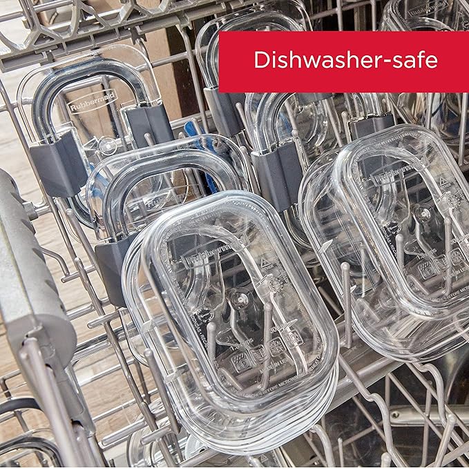 Rubbermaid Brilliance BPA Free 44-Piece Food Storage Containers Set Airtight Leak-Proof with Lids for Meal Prep Lunch and Leftovers